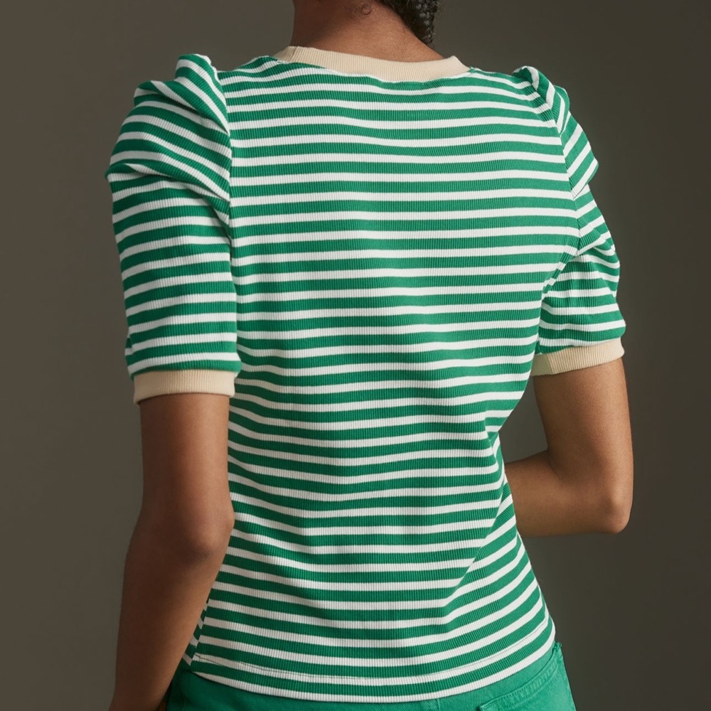 Maeve Puff-Sleeve Striped Top from Anthropologie - Picture 2 of 6